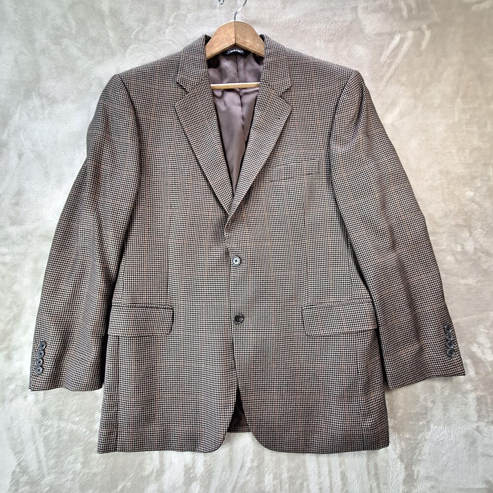 Jos A Bank Sport Coat Mens 42R Brown Silk Camelhair Tweed Single Vent 2 Btn